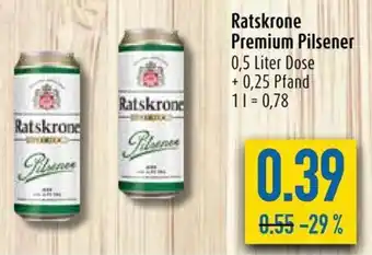 diska Ratskrone Premium Pilsener 0,5 Liter Dose Angebot