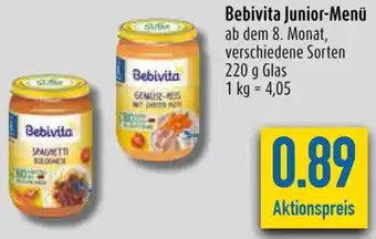 diska Bebivita Junior-Menü 220 g Glas Angebot