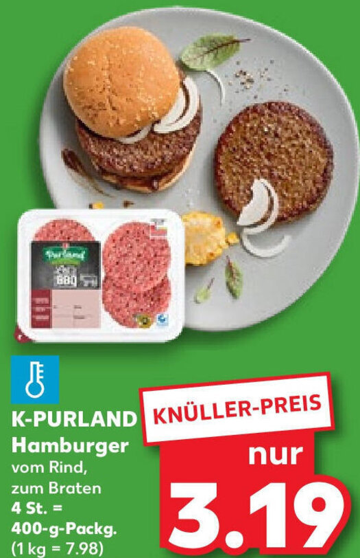 KPURLAND Hamburger 400 g Packg. Angebot bei Kaufland