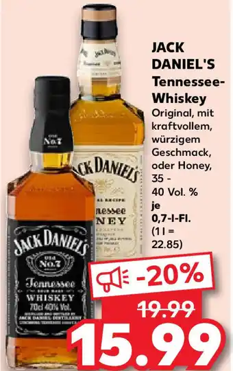 Kaufland JACK DANIEL'S Tennessee- Whiskey 0,7 L-Fl. Angebot