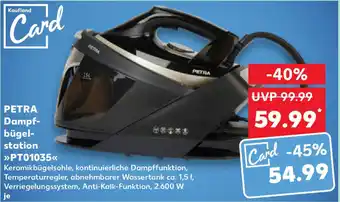 Kaufland PETRA Dampf- bügel-station>>PT01035<< Angebot