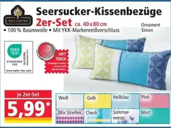 Norma Seersucker-Kissenbezüge 2er-Set ca. 40 x 80 cm Angebot