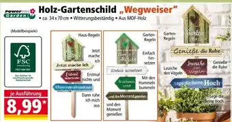 Norma Power Garden Holz-Gartenschild ,,Wegweiser" Angebot