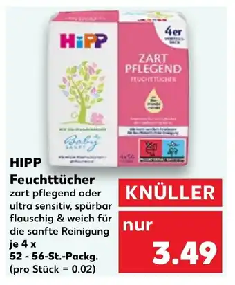 Kaufland HIPP Feuchttücher 4*52-56-St.-Packg. Angebot