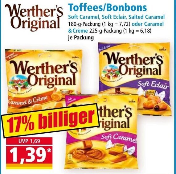 Norma Werther's Original Toffees/Bonbons Angebot
