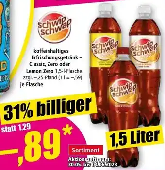 Norma schwip schwap koffeinhaltiges Erfrischungsgetränk - Classic, Zero oder Lemon Zero Angebot