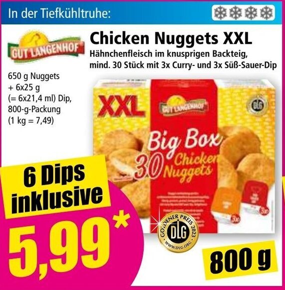 Chicken Nuggets XXL 800 g Angebot bei Norma