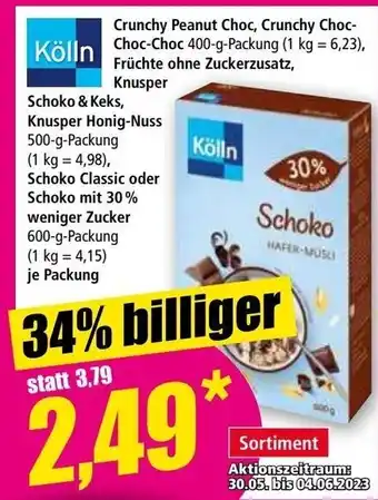 Norma Kölln Crunchy Peanut Choc, Crunchy Choc-Choc-Choc 400-g-Packung Angebot