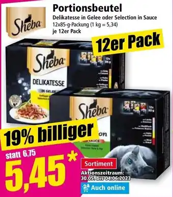 Norma Sheba Portionsbeutel 12er Pack Angebot