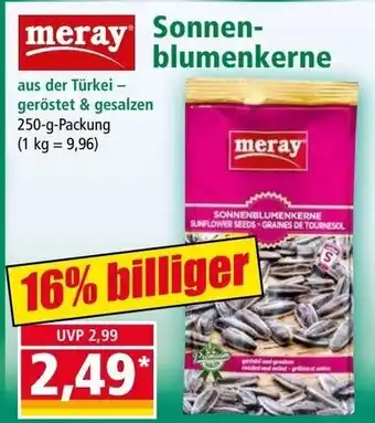 Norma meray SONNENBLUMENKERNE 250-g-Packung Angebot