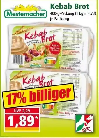 Norma Mestemacher Kebab Brot 400-g-Packung Angebot