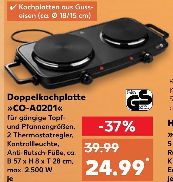 Kaufland SwitchOn Doppelkochplatte CO-A0201 Angebot
