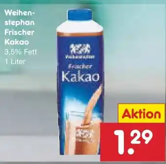 Netto Marken-Discount Weihenstephan Frischer Kakao 1 Liter Angebot