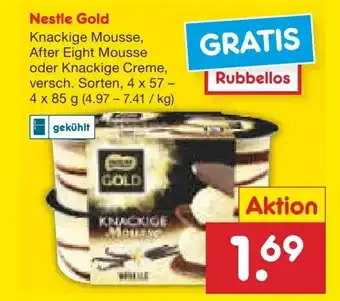 Netto Marken-Discount Nestle Gold Knackige Mousse, After Eight Mousse oder Knackige Creme, versch. Sorten, 4 x 57 - 4 x 85 g Angebot