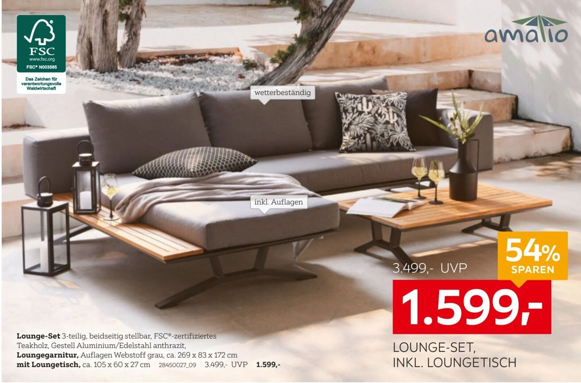 XXXLutz amalio LOUNGE-SET, INKL. LOUNGETISCH Angebot