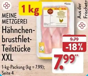 Aldi Nord MEINE METZGEREI Hähnchenbrustfilet Teilstücke XXL 1-kg-Packung Angebot