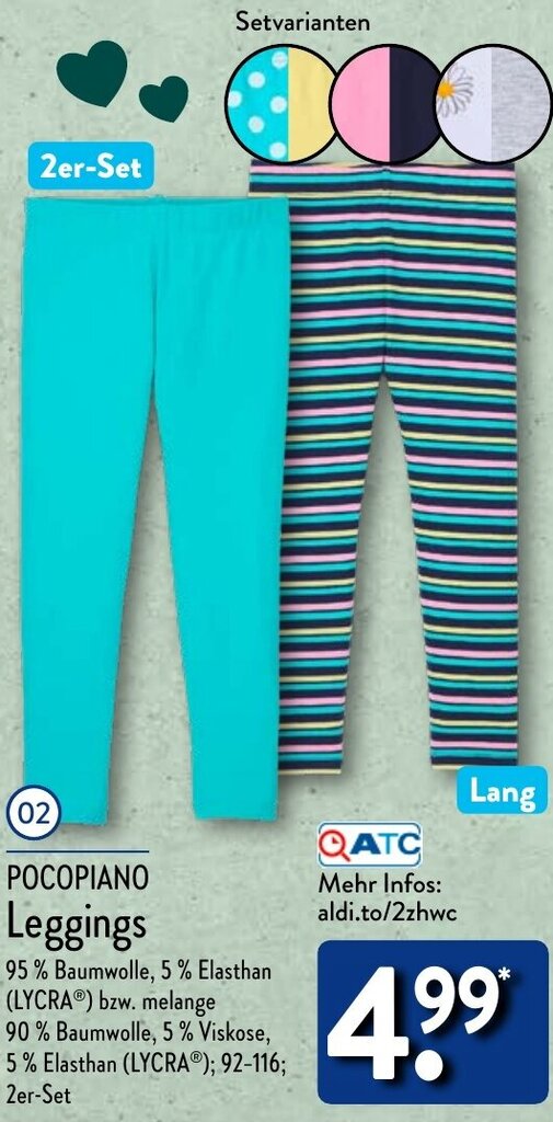 POCOPIANO Leggings Angebot bei Aldi Nord