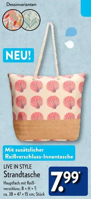 Aldi Nord LIVE IN STYLE Strandtasche Angebot