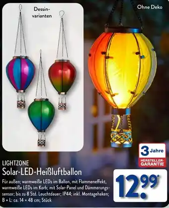 Aldi Nord LIGHTZONE Solar-LED-Heißluftballon Angebot