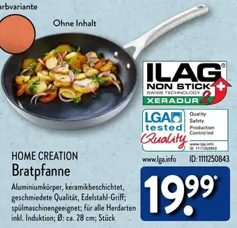 Aldi Nord HOME CREATION Bratpfanne Angebot