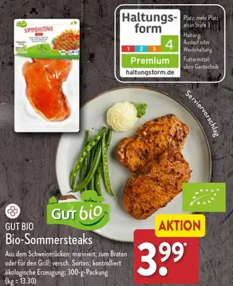 Aldi Nord GUT BIO Bio-Sommersteaks 300 g Packung Angebot