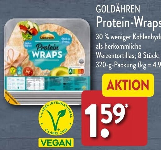 Aldi Nord GOLDÄHREN Protein-Wraps 320 g Packung Angebot