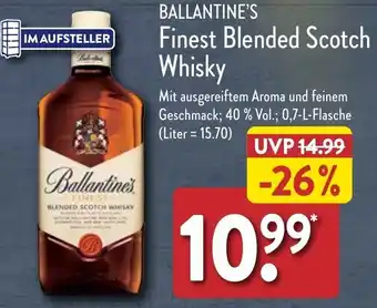 Aldi Nord BALLANTINE'S Finest Blended Scotch Whisky 0,7 L Flasche Angebot