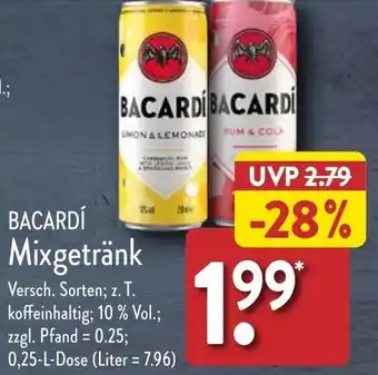 Aldi Nord BACARDI Mixgetränk 0,25 L Dose Angebot