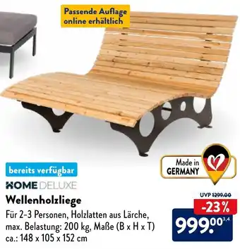 Aldi Nord Home Deluxe Wellenholzliege Angebot