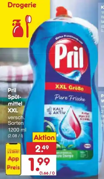 Netto Marken-Discount Pril Spülmittel XXL 1.2L Angebot