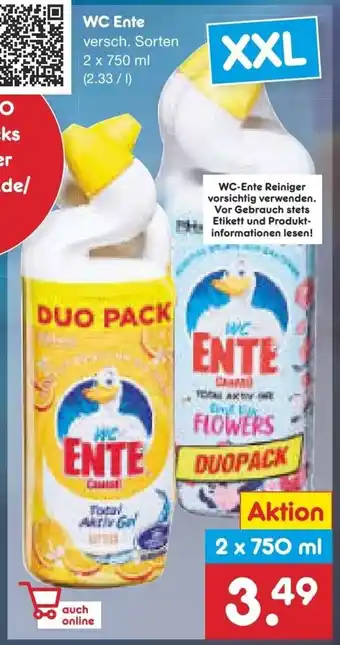 Netto Marken-Discount WC Ente versch. Sorten 2 x 750 ml Angebot