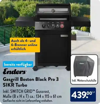 Aldi Nord Enders Gasgrill Boston Black Pro 3 SIKR Turbo Angebot