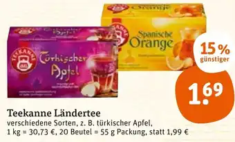 tegut Teekanne Ländertee 55 g Packung Angebot