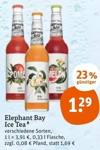 tegut Elephant Bay Ice Tea 0,33 L Flasche Angebot