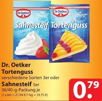 Famila Nord Ost Dr. Oetker Tortenguss oder Sahnesteif 5er 36/40-g-Packung Angebot