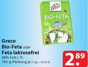 Famila Nord Ost Greco Bio-Feta oder Feta laktosefrei 150 g Packung Angebot