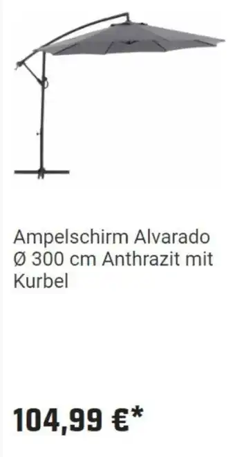 OBI Ampelschirm Alvarado Ø 300 cm Anthrazit mit Kurbel Angebot
