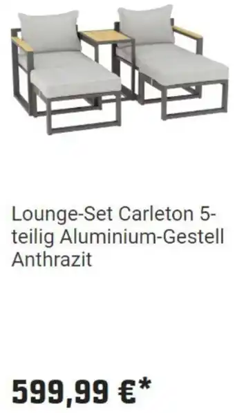 OBI Lounge-Set Carleton 5-teilig Aluminium-Gestell Anthrazit Angebot