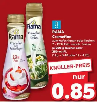 Kaufland RAMA Cremefine 200 g Becher oder 250 ml Fl. Angebot