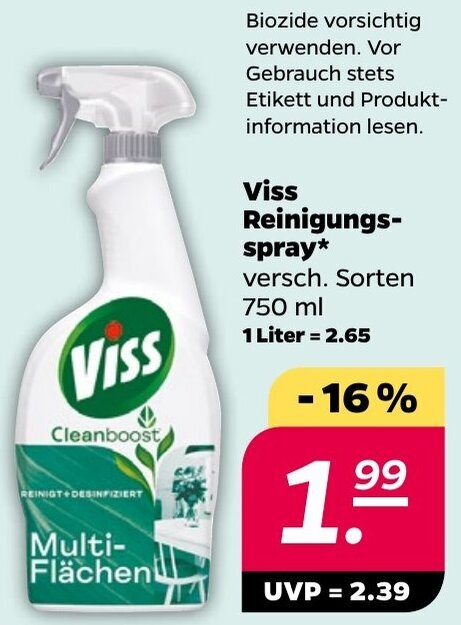 NETTO Viss Reinigungsspray* 750 ml Angebot