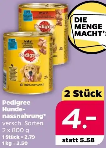 NETTO Pedigree Hundenassnahrung 2 x 800 g Angebot