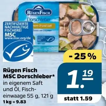 NETTO Rügen Fisch MSC Dorschleber 121 g Angebot