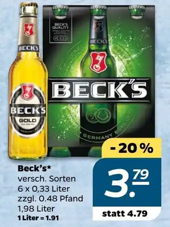 NETTO Beck's 6 x 0,33 Liter Angebot