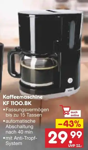 Netto Marken-Discount BRAUN Kaffeemaschine KF 1100.BK Angebot