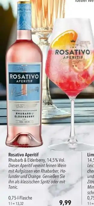 CITTI Markt Rosativo Aperitif Rhubarb & Elderberry, 14,5% Vol. 750ml Angebot