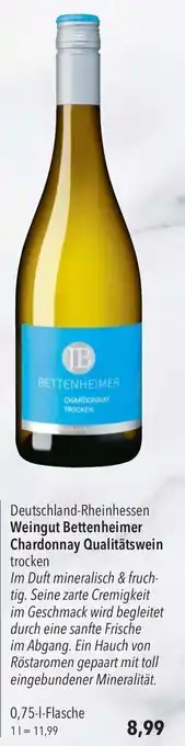 CITTI Markt Weingut Bettenheimer Chardonnay Qualitätswein trocken 750ml Angebot
