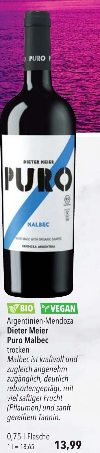 CITTI Markt Dieter Meier Puro Malbec trocken 750ml Angebot