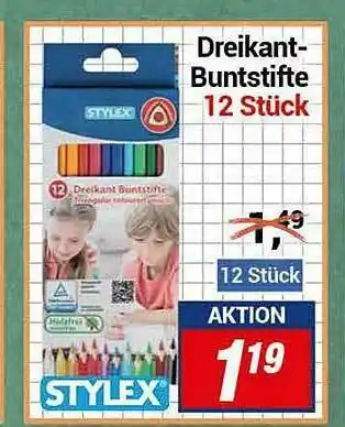 CENTERSHOP Stylex Dreikant Buntstifte 12 Stück Angebot