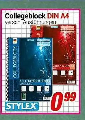 CENTERSHOP Stylex Collegeblock DIN A4 Angebot