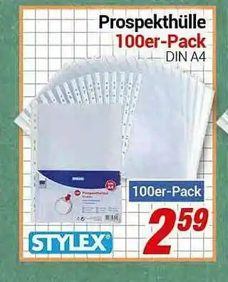 CENTERSHOP Stylex Prospekthülle 100er Pack Angebot